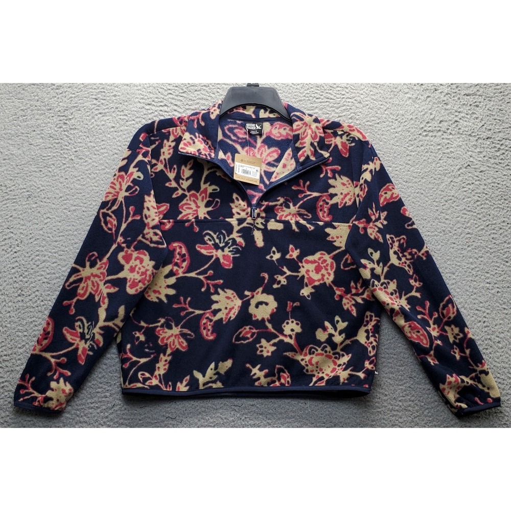 Eddie Bauer Quest 2.0 1/4 Zip Pullover Womens S Multi Floral Fleece Long Sleeve